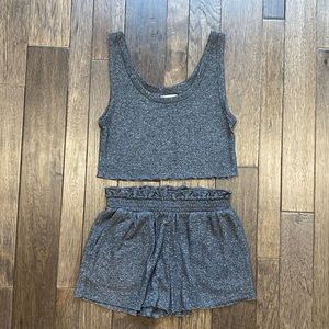 COLSIE COZY TANK TOP AND SHORTS PJ SET WOMENS SIZE XS GRAY